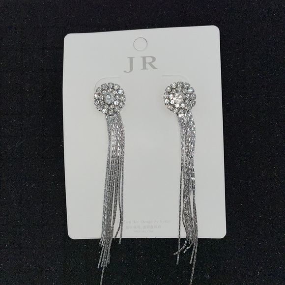 Long Exaggerated Rhinestones Tassel Earrings For Women Girls Decor Gifts 1Pair - Picture 6 of 6